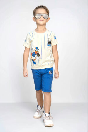 Boys' Donald Duck LA Co-ord Set – Cream & Blue
