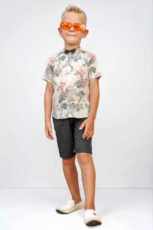 Boys' Floral Shirt & Grey Shorts Set – Arieh