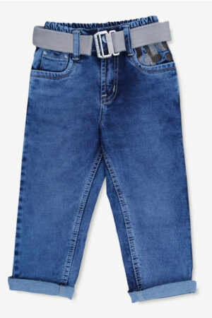 Boys Blue Denim Jeans with Adjustable Belt