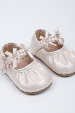 Pearl Bow Baby Shoes