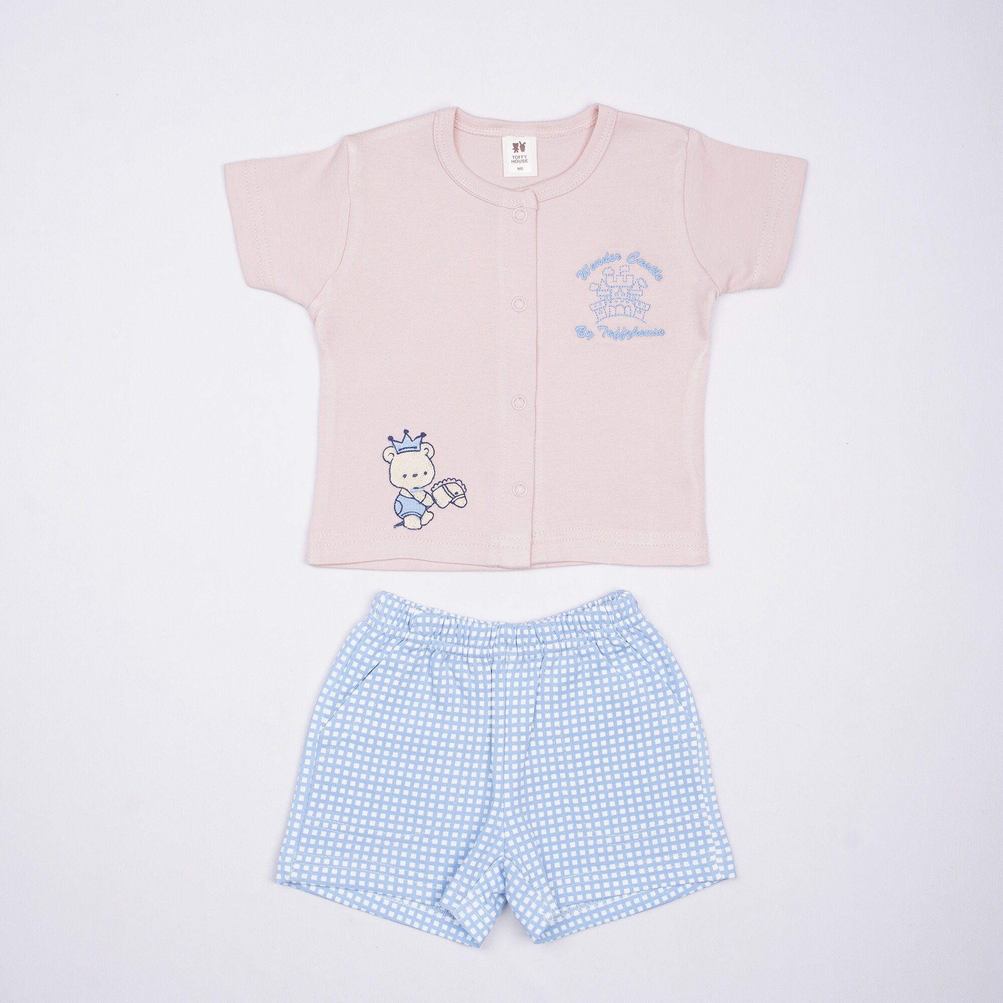 Toffyhouse Teddy Print Baby Clothing Set – Pink & Blue