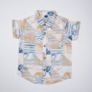 Ruff Boys Printed Casual Shirt – Mustard & Blue