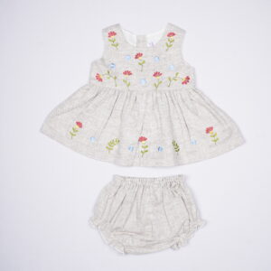 Pinkreban Girls Wear Set – Grey Floral