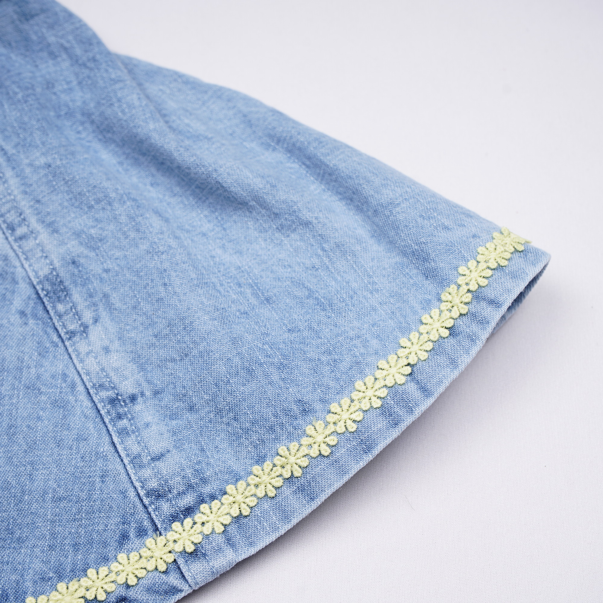 Girls Embroidered Denim Frock