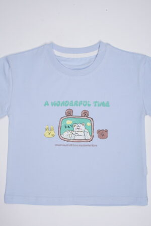 URBANTOTS Kids “A Wonderful Time” T-Shirt – Light Blue