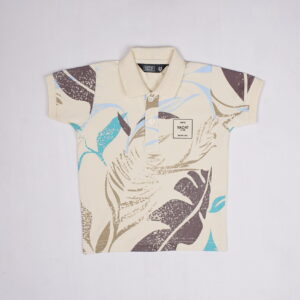 RUFFJNS Boys Beige Yacht Club Printed Polo T-Shirt