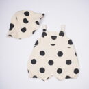 UrbanTots Polka Dot Kids Jumpsuit – Cream & Black