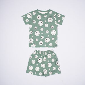 Ollipop Good Vibes Kids Clothing Set – Olive Green