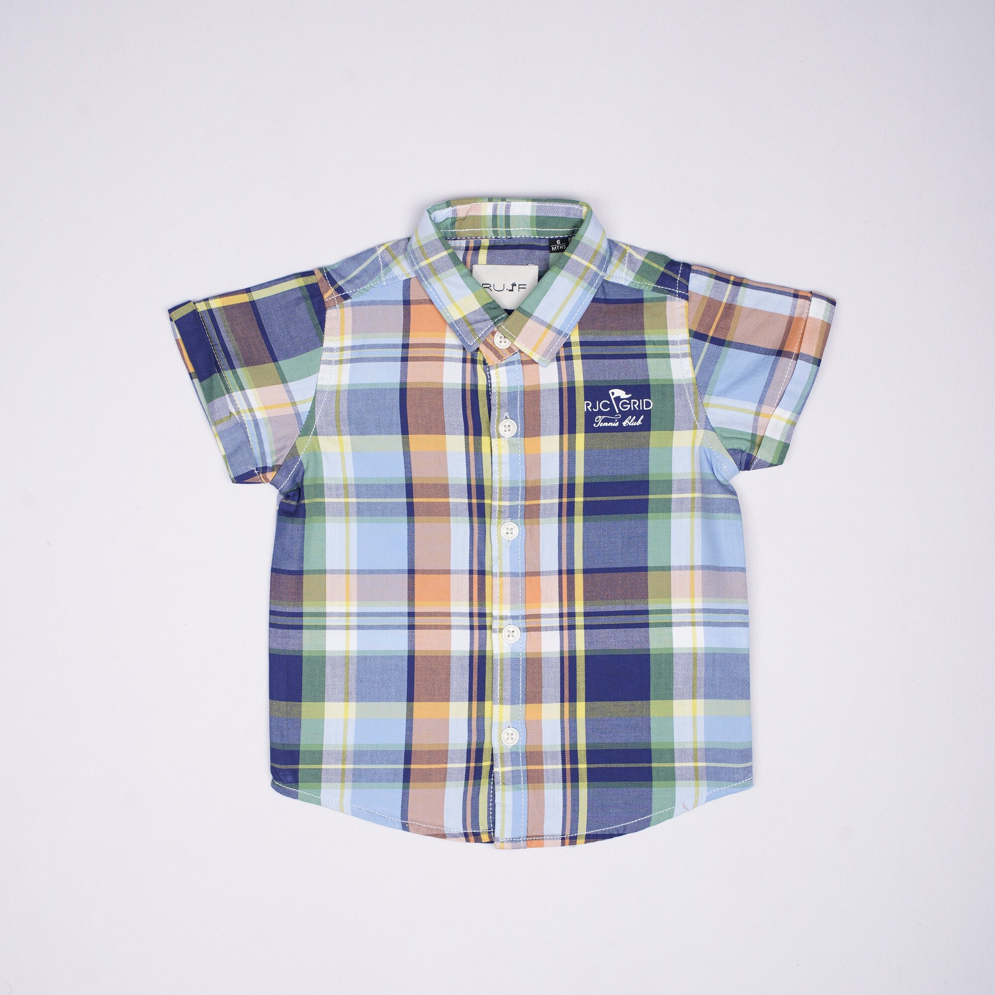 Boys Multicolor Checked Half Sleeve Shirt