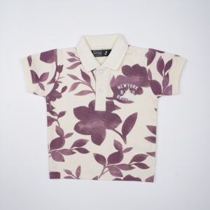 Ruff Mini Kids Printed Polo T-Shirt – Wine