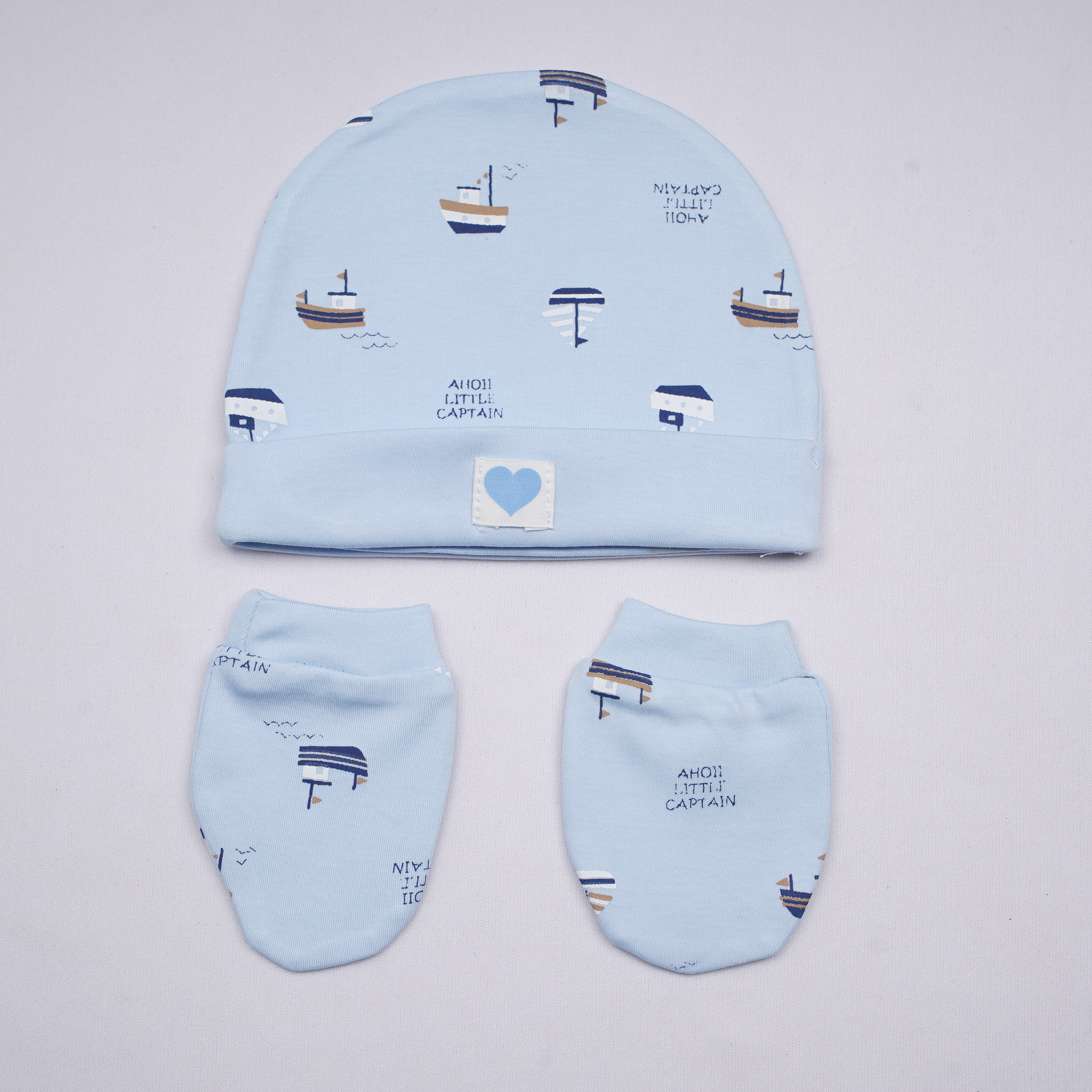 Baby Naturelle Newborn Gift Set – Blue Boat Print