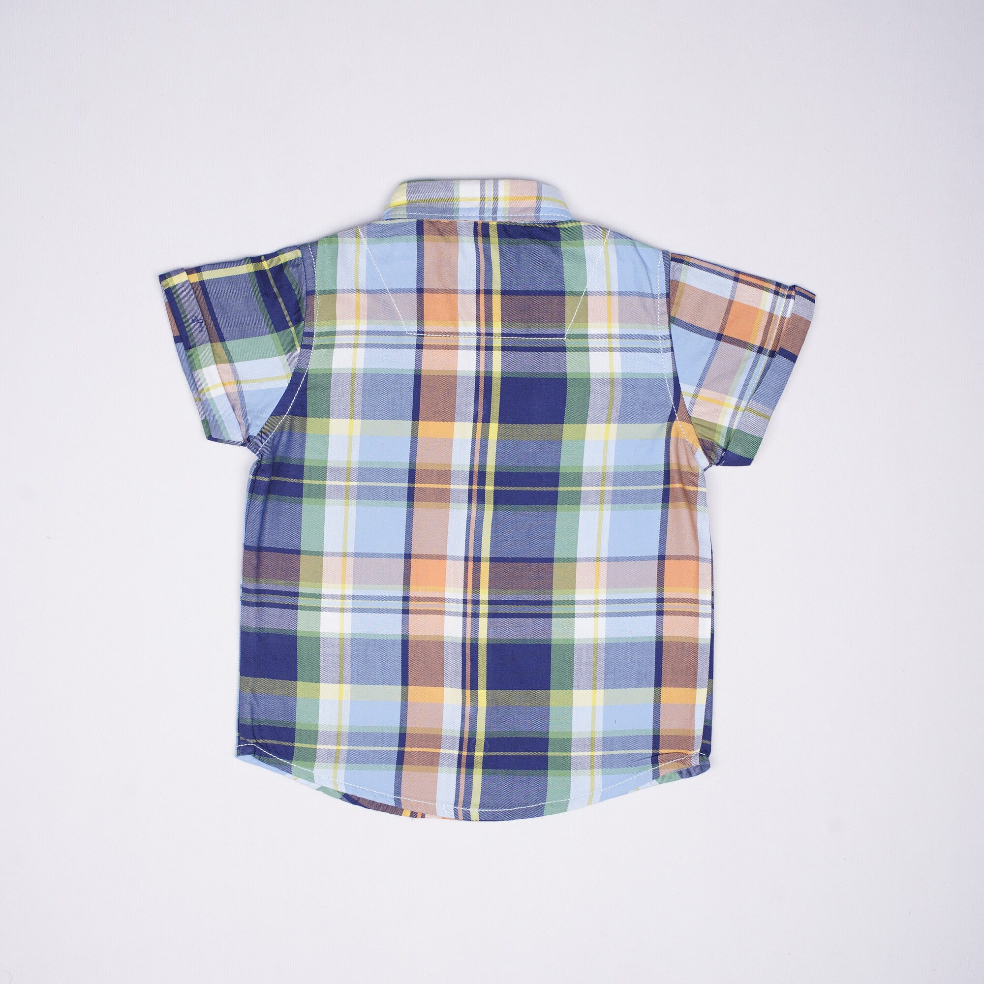 Boys Multicolor Checked Half Sleeve Shirt