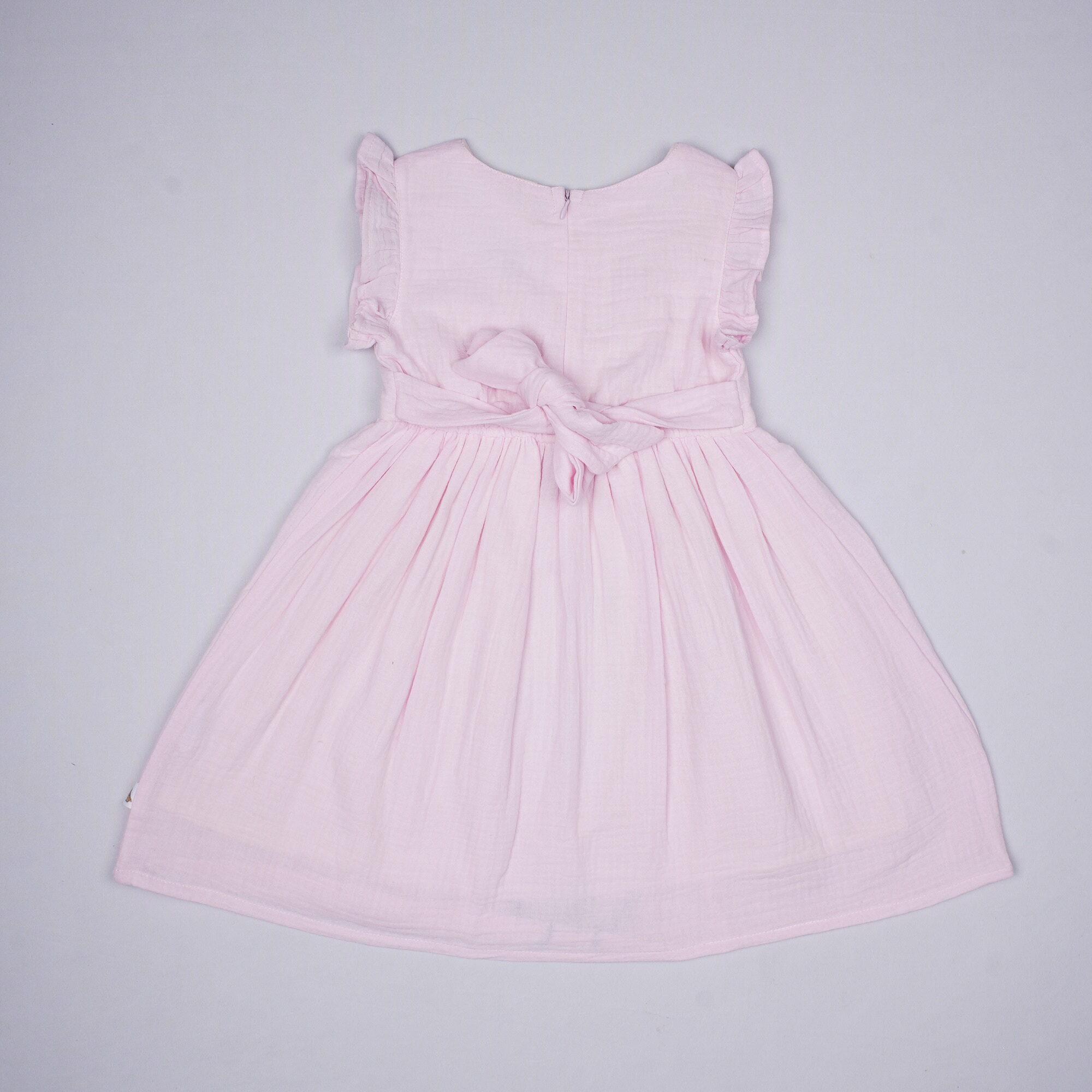 Tiny Twills Pink Embroidered Girls Frock