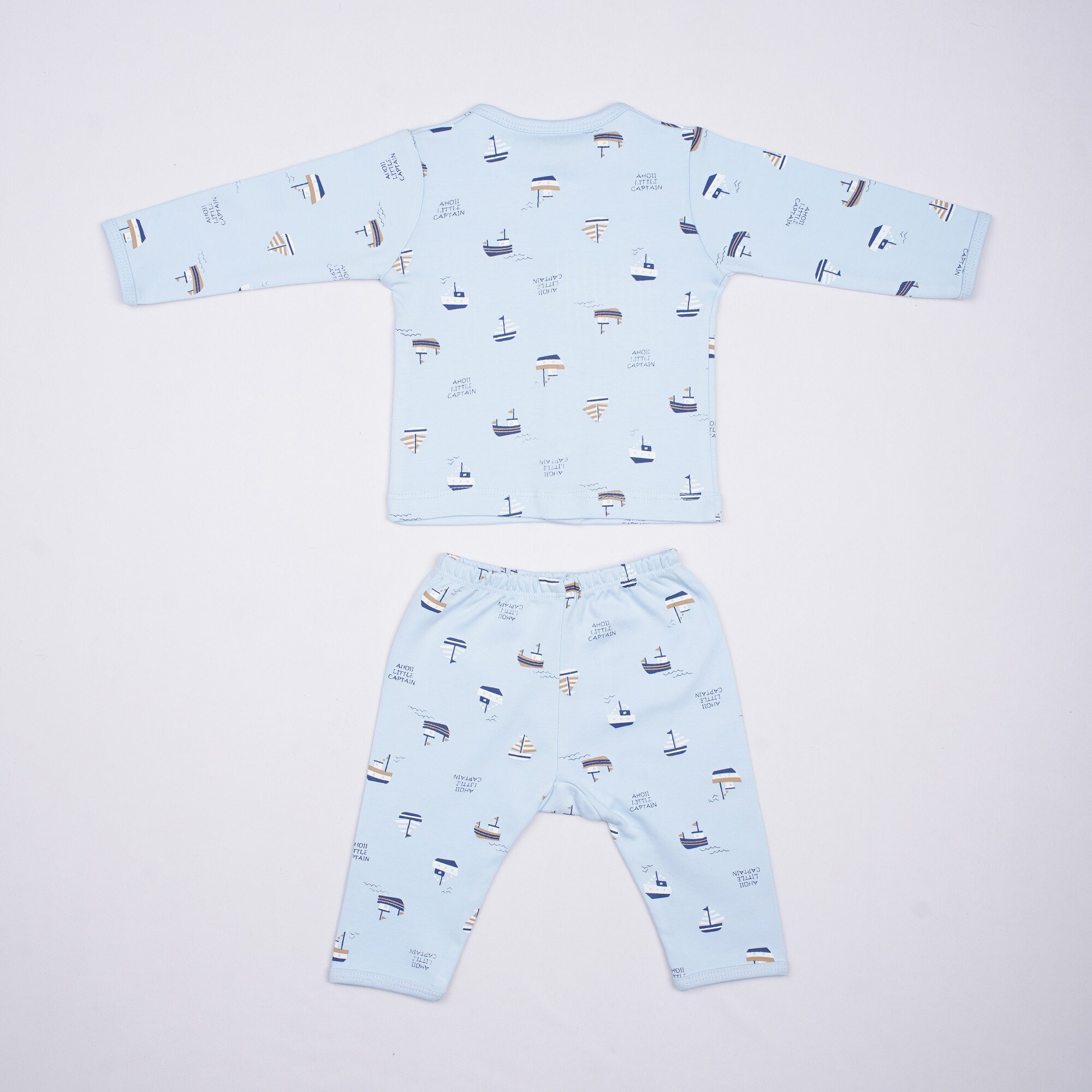 Baby Naturelle Newborn Gift Set – Blue Boat Print