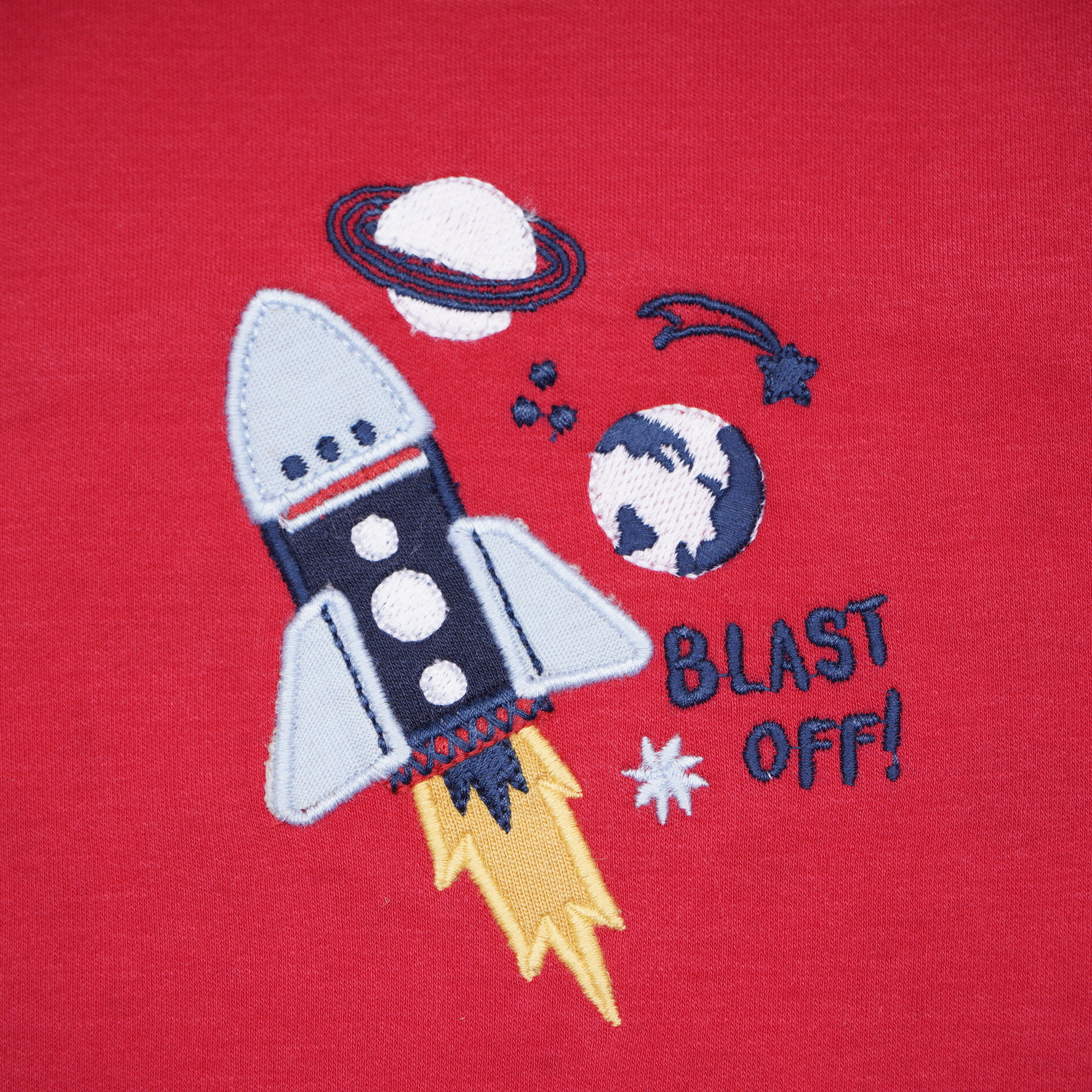 Baby Boys Rocket Print Dungaree Set – Red