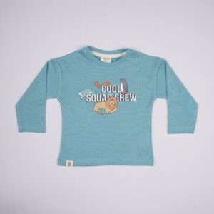 Kids Teal Blue “Cool Squad Crew” Printed T-Shirt