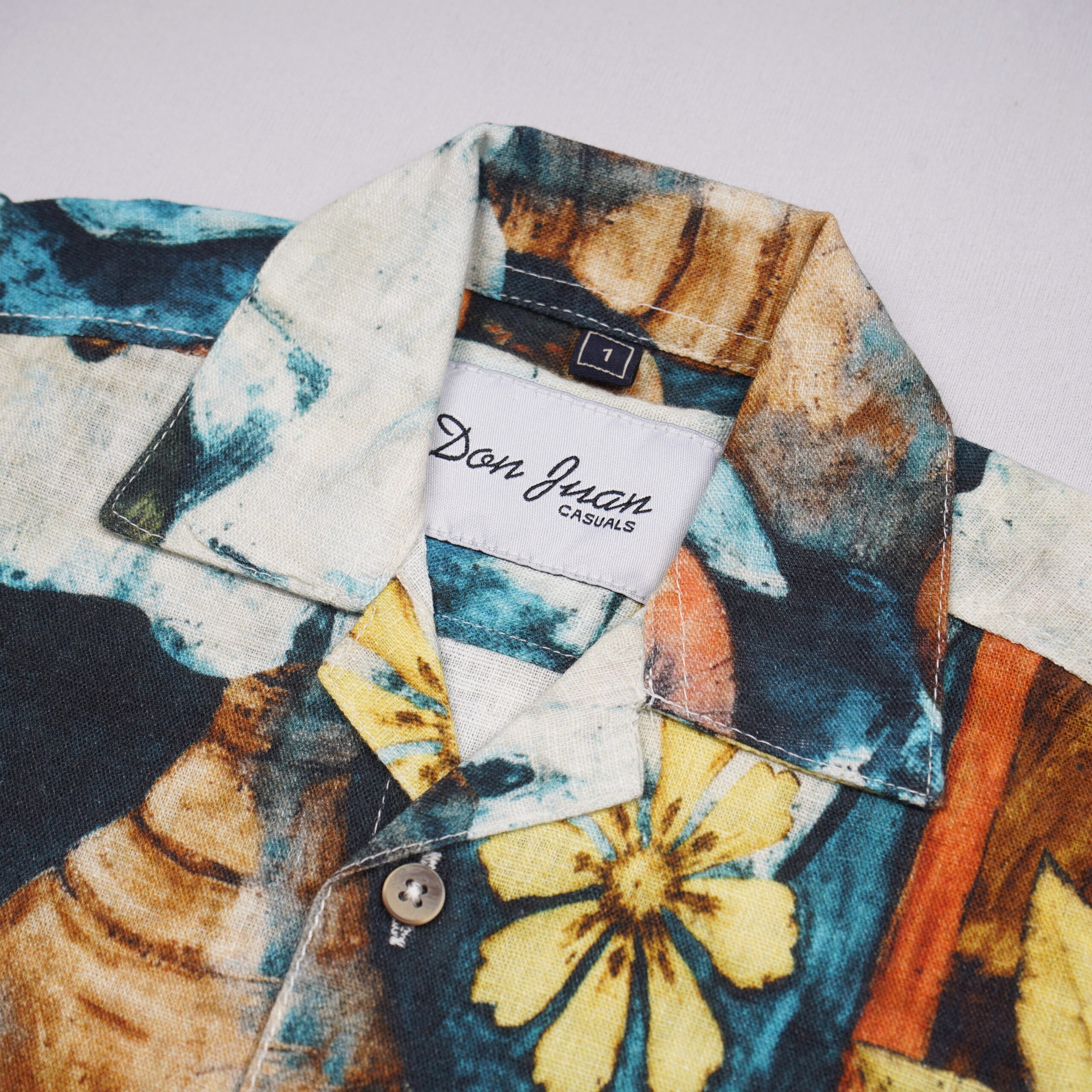 Donjuan's Casuals Boys' Petrol Floral Print Half-Sleeve Resort Shirt