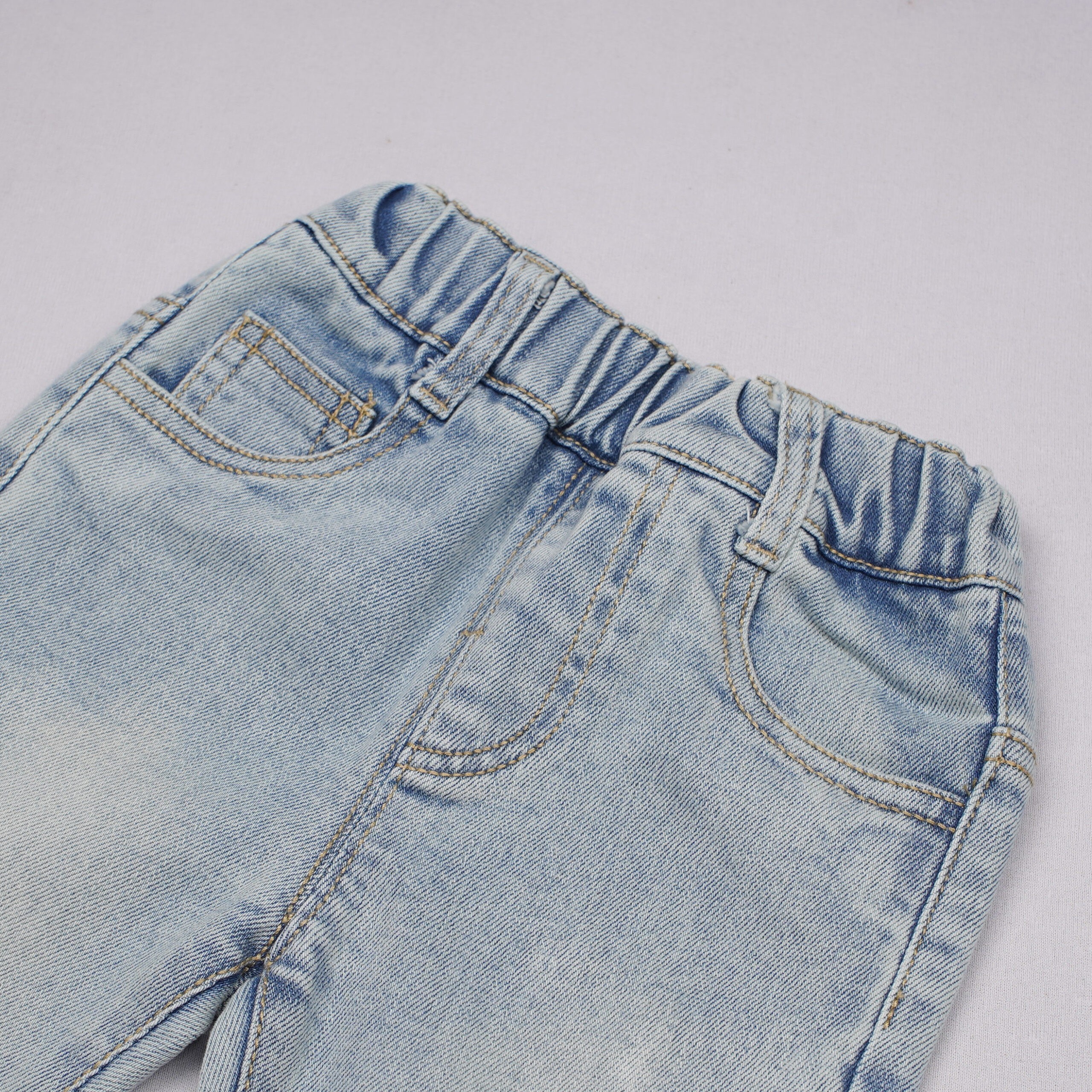 Urbantots Lace & Polka Dot Bow Flare Denim Jeans for Kids