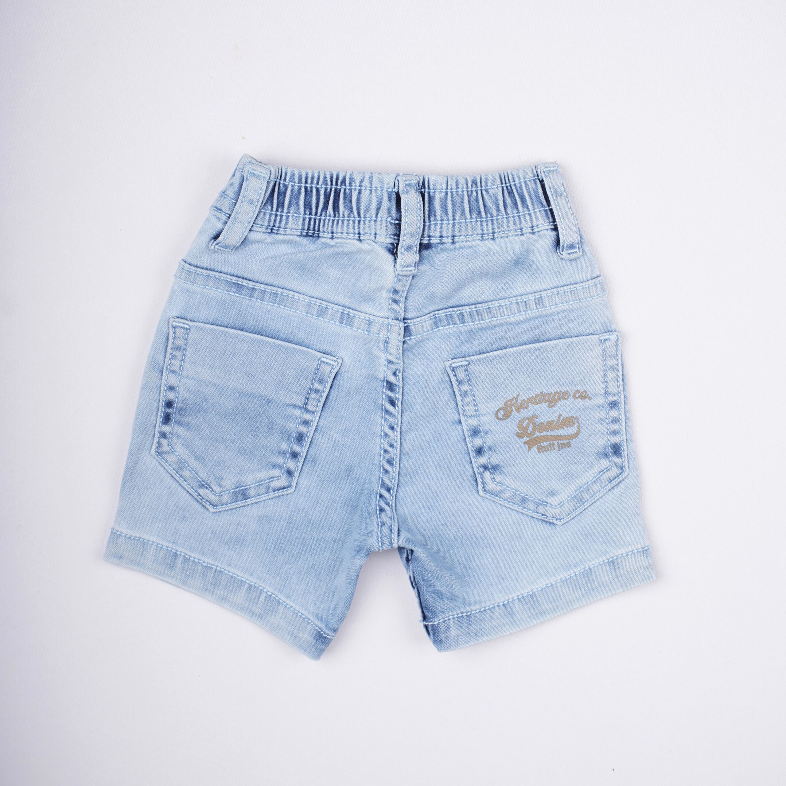 Ruff Ice Blue Lightly Washed Regular Fit Denim Shorts