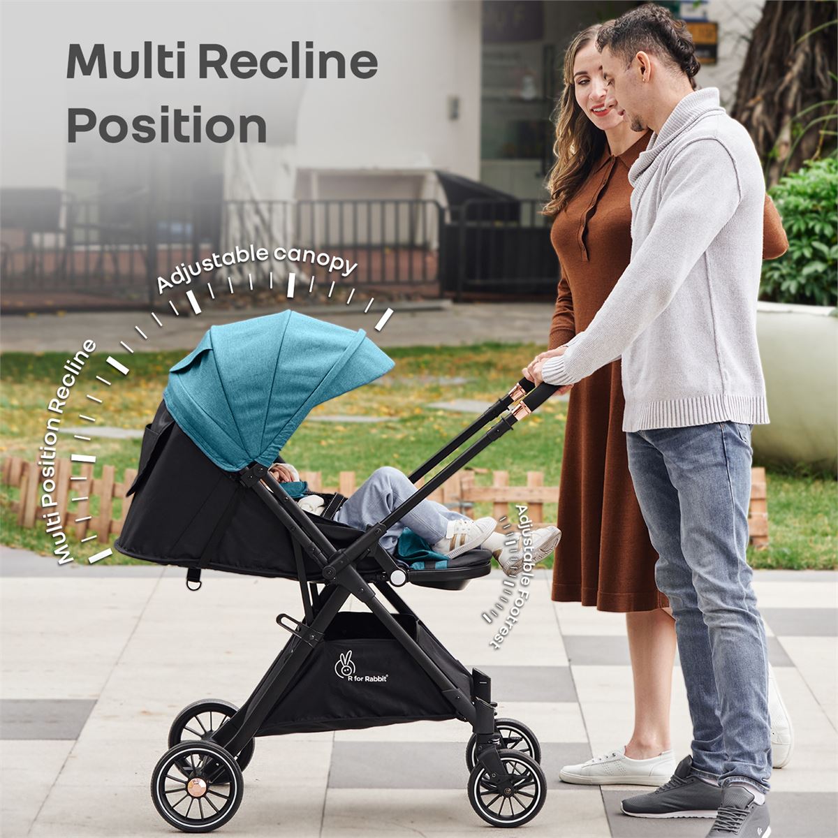 R for Rabbit Lightweight Baby Stroller (Teal Blue)