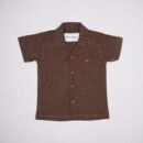 Donjaun's Casuals Boys' Coffee Brown Half-Sleeve Resort Shirt