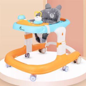 R for Rabbit Little Feet Adjustable Baby Walker (Orange & Blue)