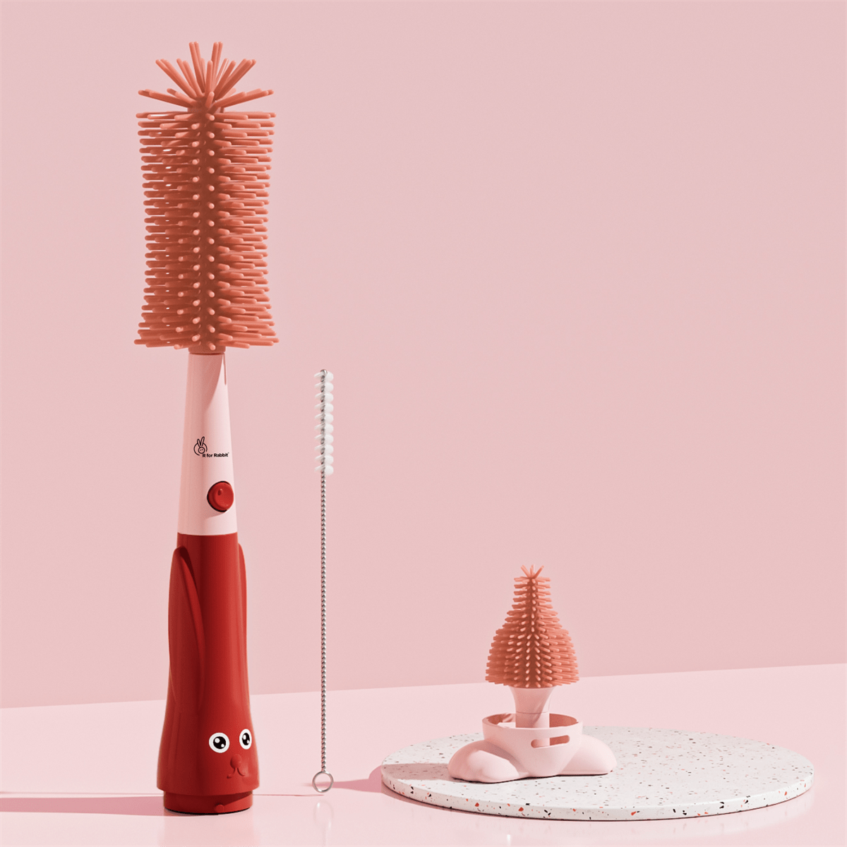 R for Rabbit Electric Brush Cleaning Set (Coral Red)