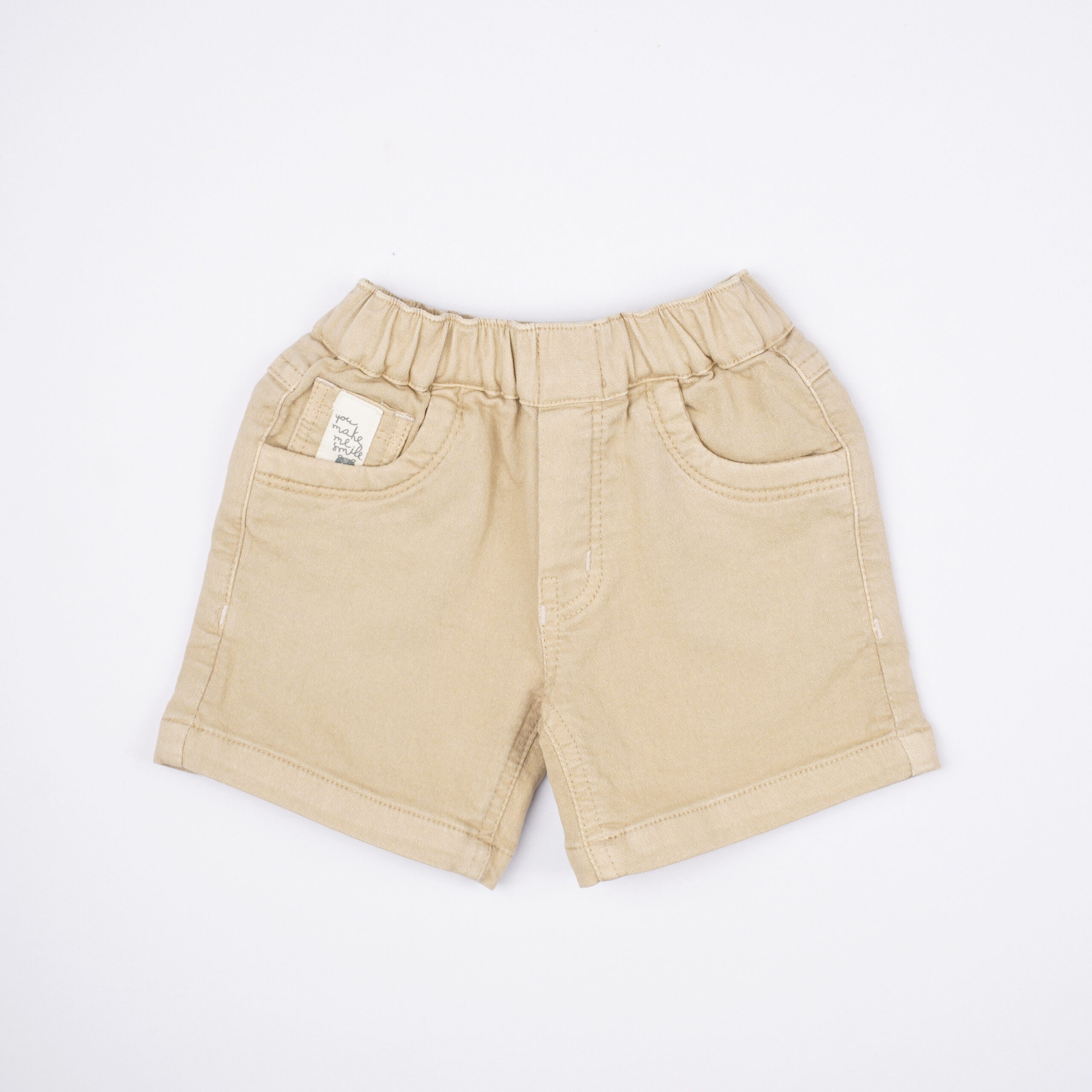 Little Kangaroos Baby Boys Khaki Elasticated Cotton Shorts