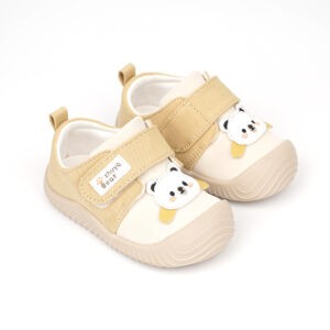 Urbantots Cute Bear Patchwork Canvas Shoes – Beige/Yellow