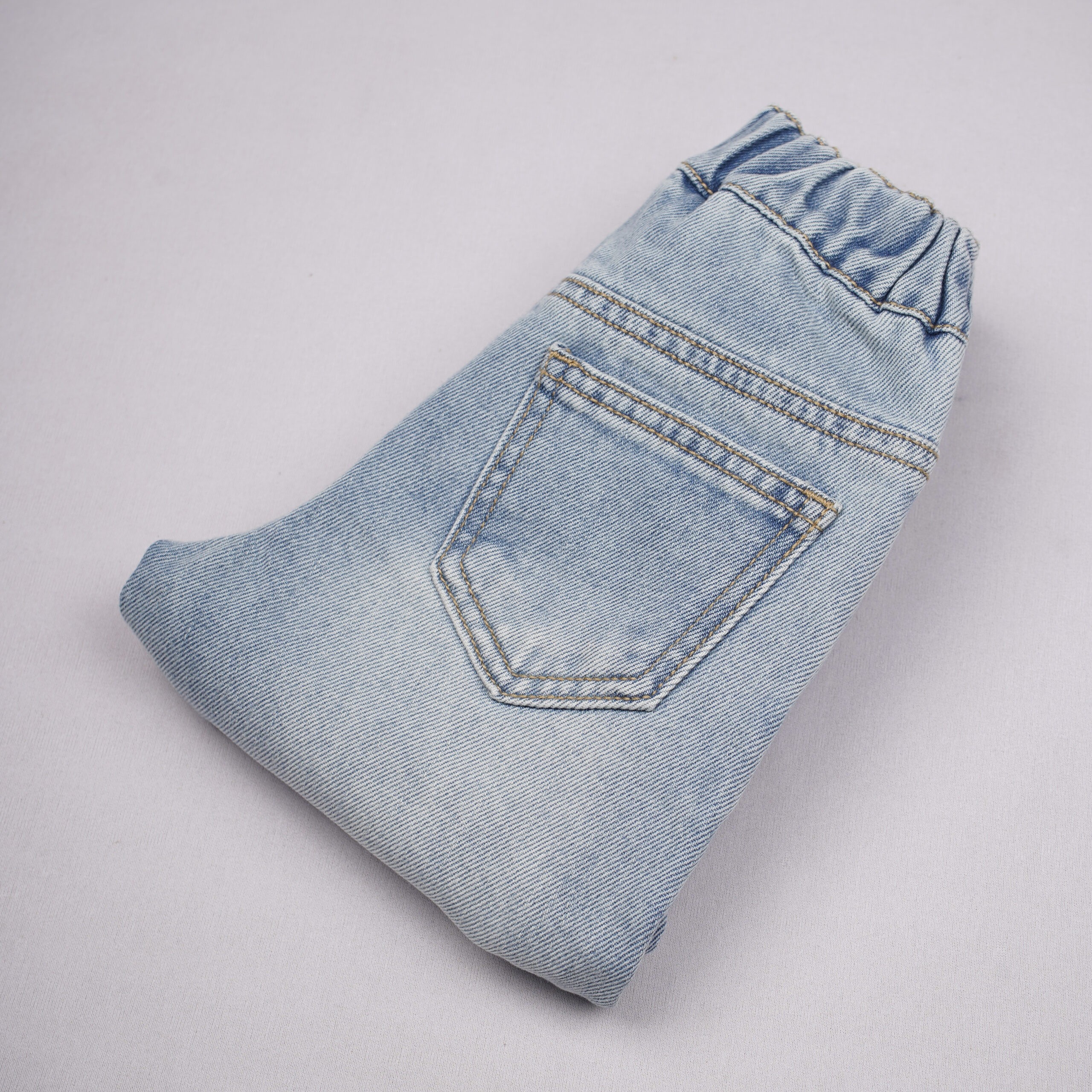Urbantots Side-Lace Trim & Bow Light Blue Denim Jeans for Kids