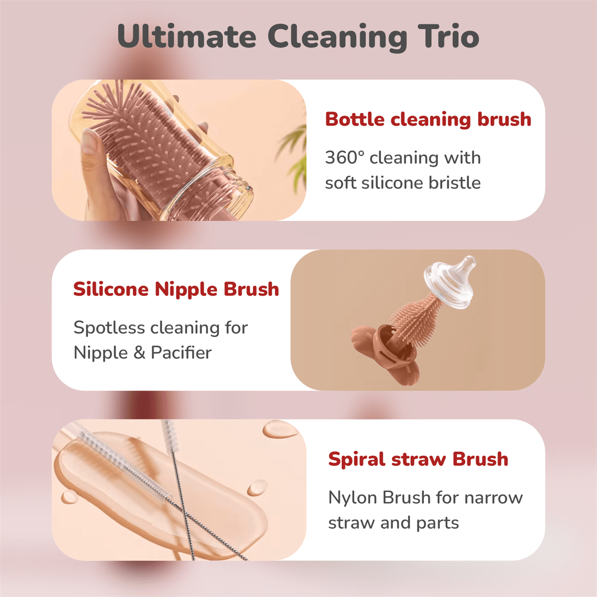 R for Rabbit Electric Brush Cleaning Set (Coral Red)