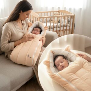 R for Rabbit Hug Me Newborn Sleeping Bag & Carry Nest (Peach Beige)