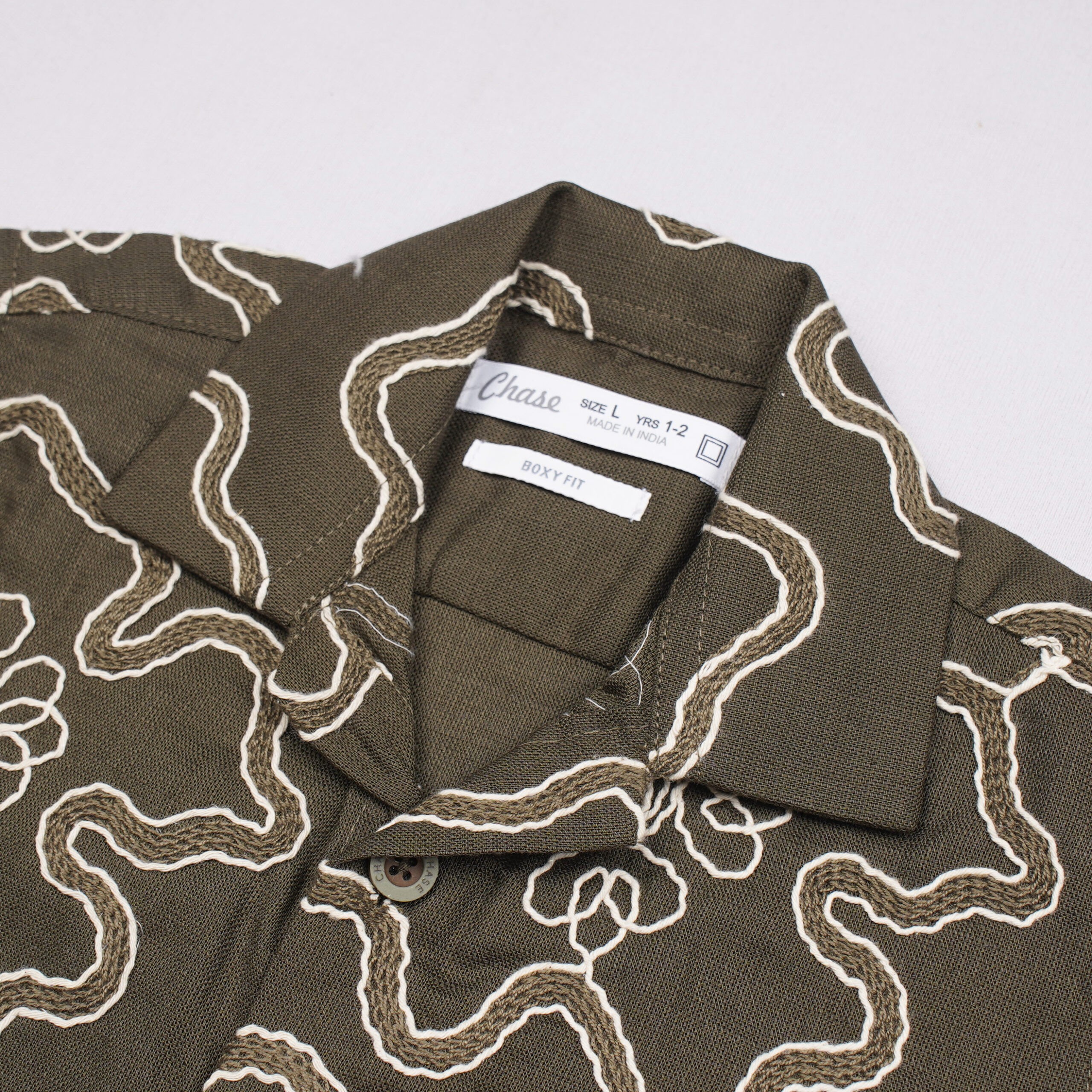 Chase Boys Embroidered Boxy Fit Casual Shirt
