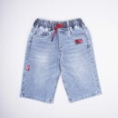 Tadpole Light Wash Denim Shorts with Red Drawstring