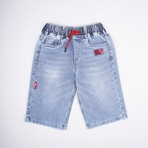 Tadpole Light Wash Denim Shorts with Red Drawstring
