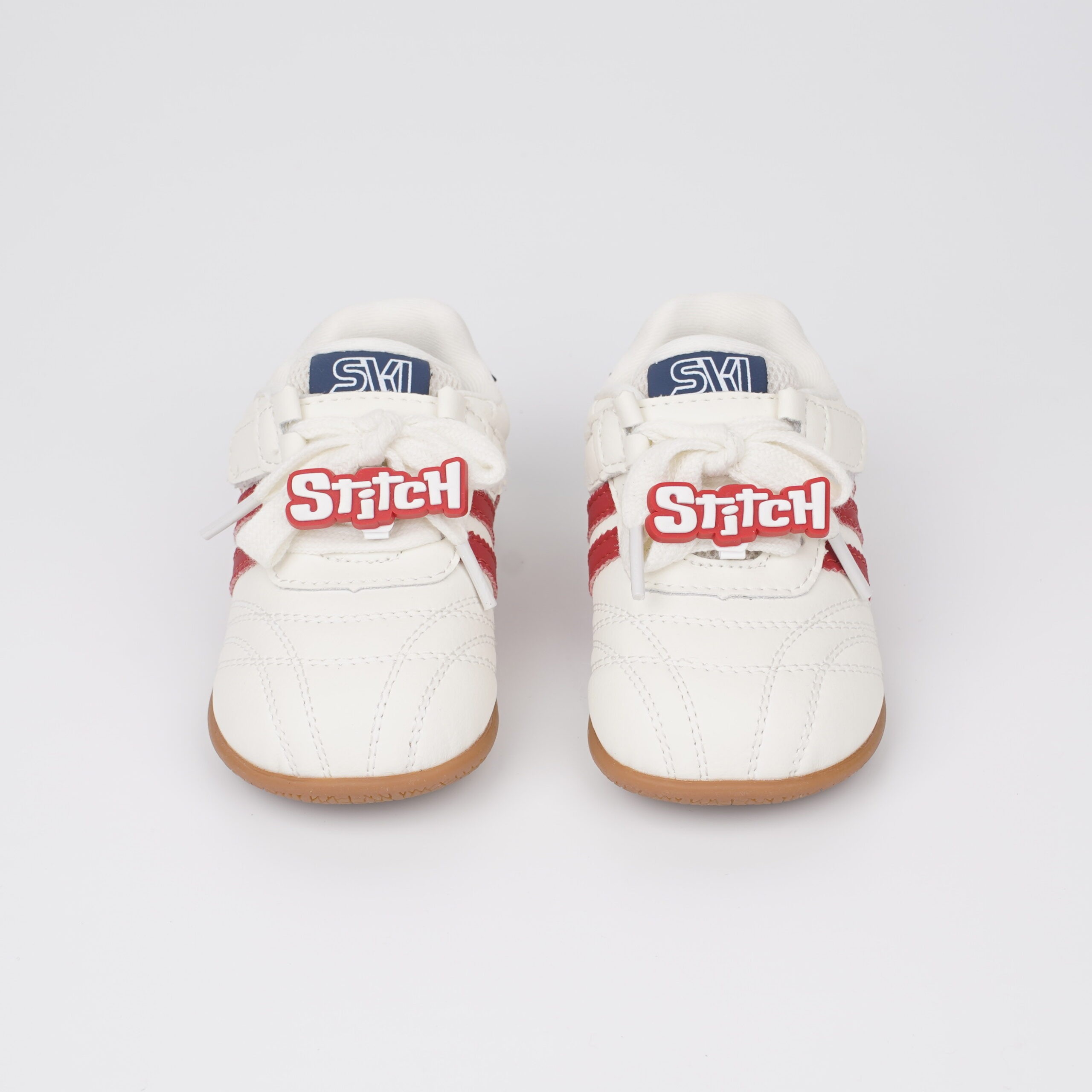 Urbantots Stitch' Sporty Casual Sneakers – Off-White & Red