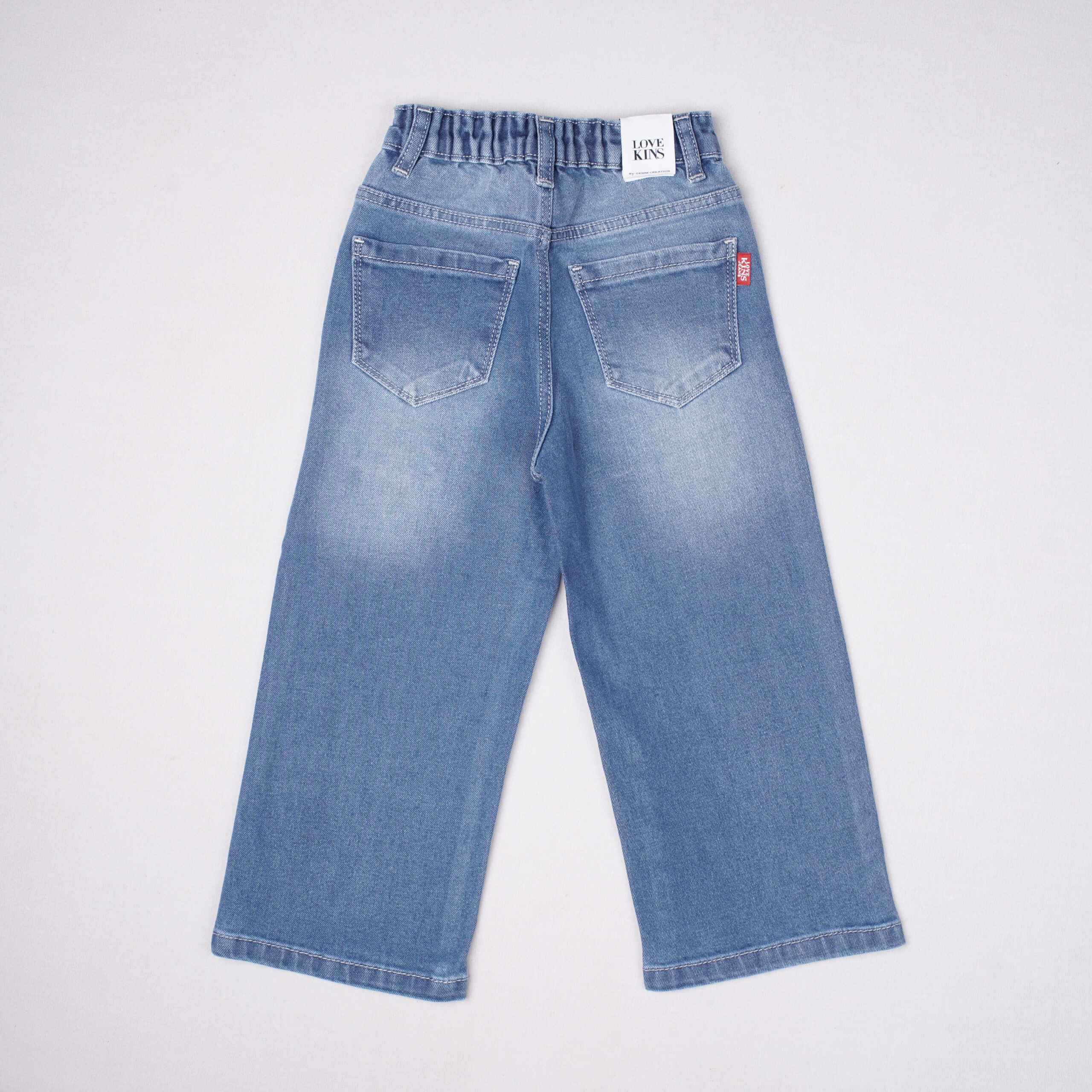 Lovekins High-Rise Fringed Cargo Denim Jeans for Kids