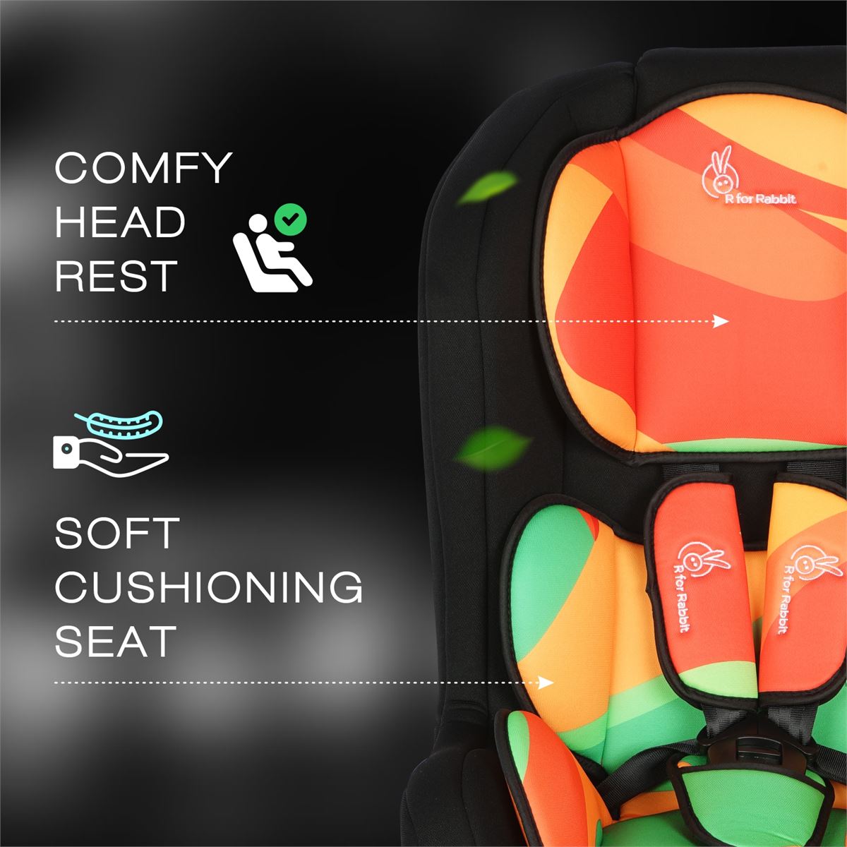 R For Rabbit Jack N Jill Car Seat - Colourful