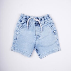 Ruff Ice Blue Lightly Washed Regular Fit Denim Shorts