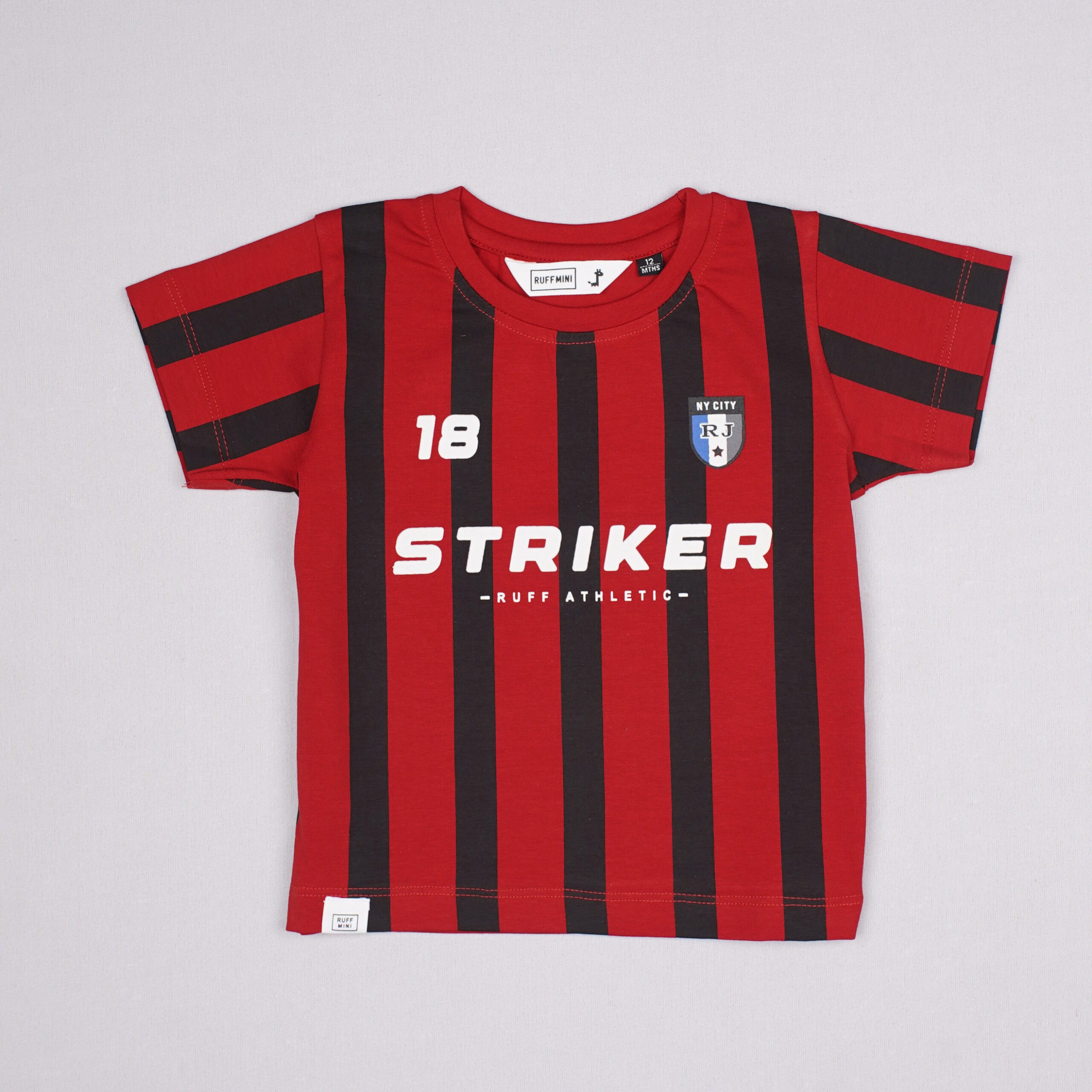RUFF ATHLETIC Boys Red & Black Striped