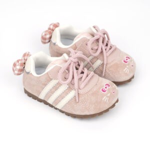 URBANTOTS Cute Kitty Embroidered Casual Sneakers – Pink