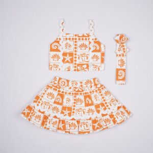 Justtots Tropical Crop Top, Skirt & Headband Set