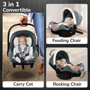 R for Rabbit Car Seat & Carry Cot (Grey & Cream)