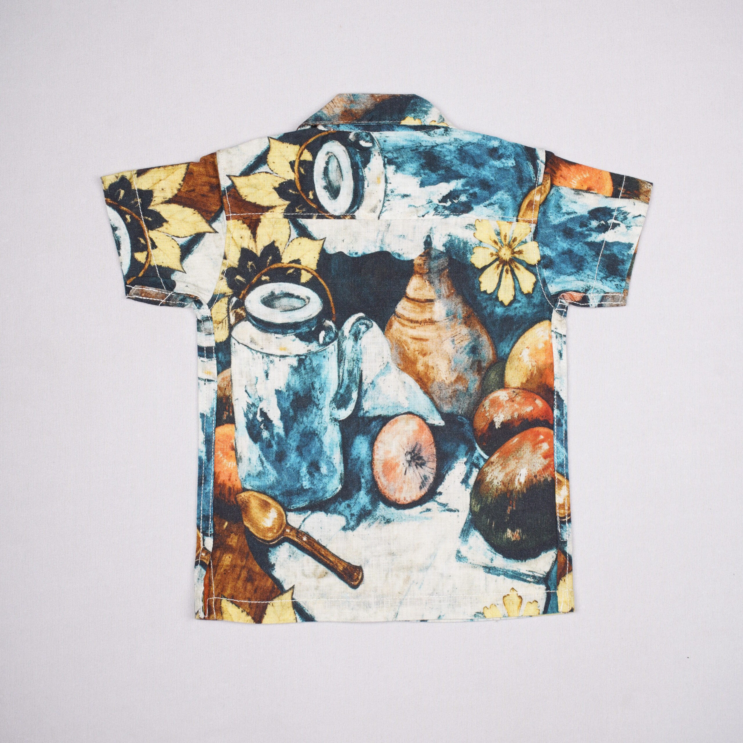 Donjuan's Casuals Boys' Petrol Floral Print Half-Sleeve Resort Shirt