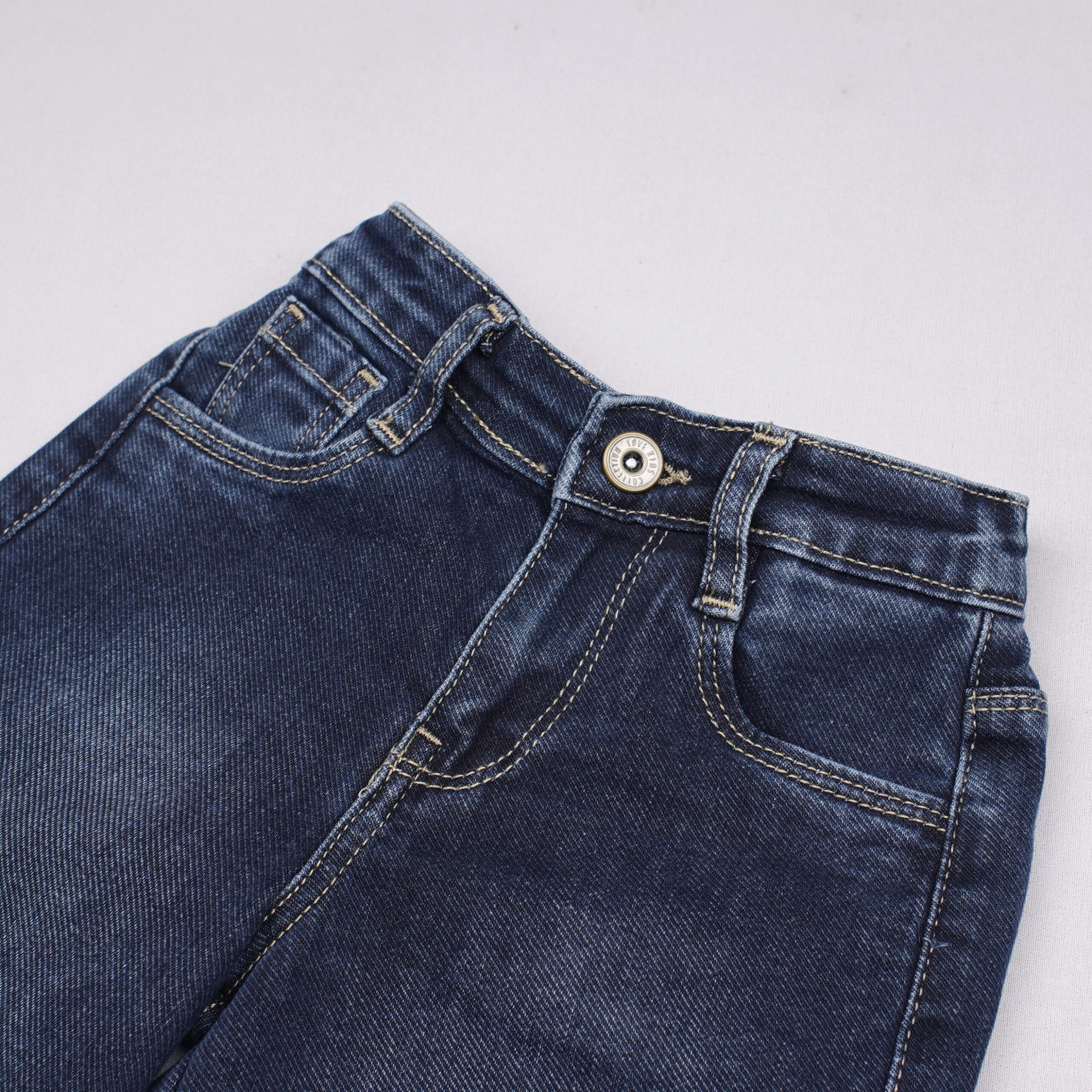 Lovekins High-Rise Fringed Cargo Denim Jeans for Kids