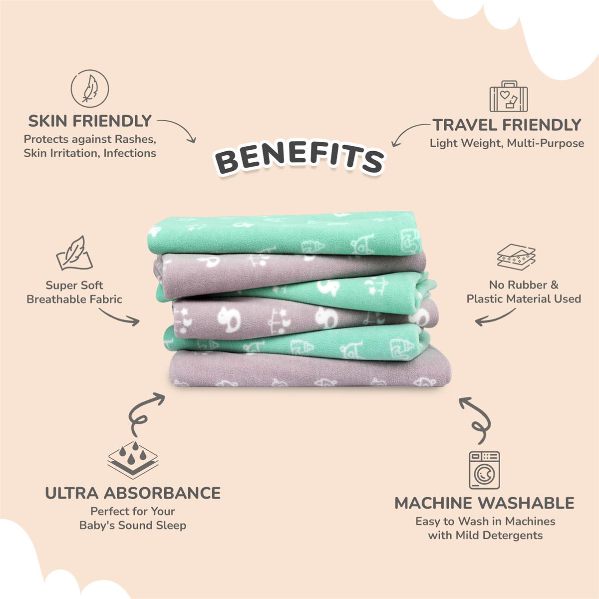 R for Rabbit Dry Nap Sheet - Green