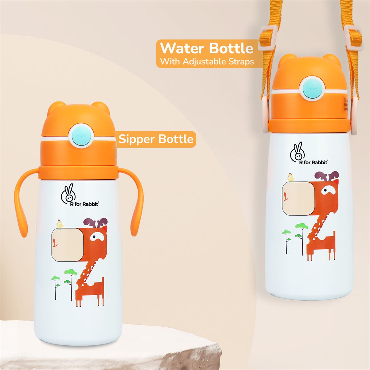 R for Rabbit - Steebo Safari - Sippy Water Bottle