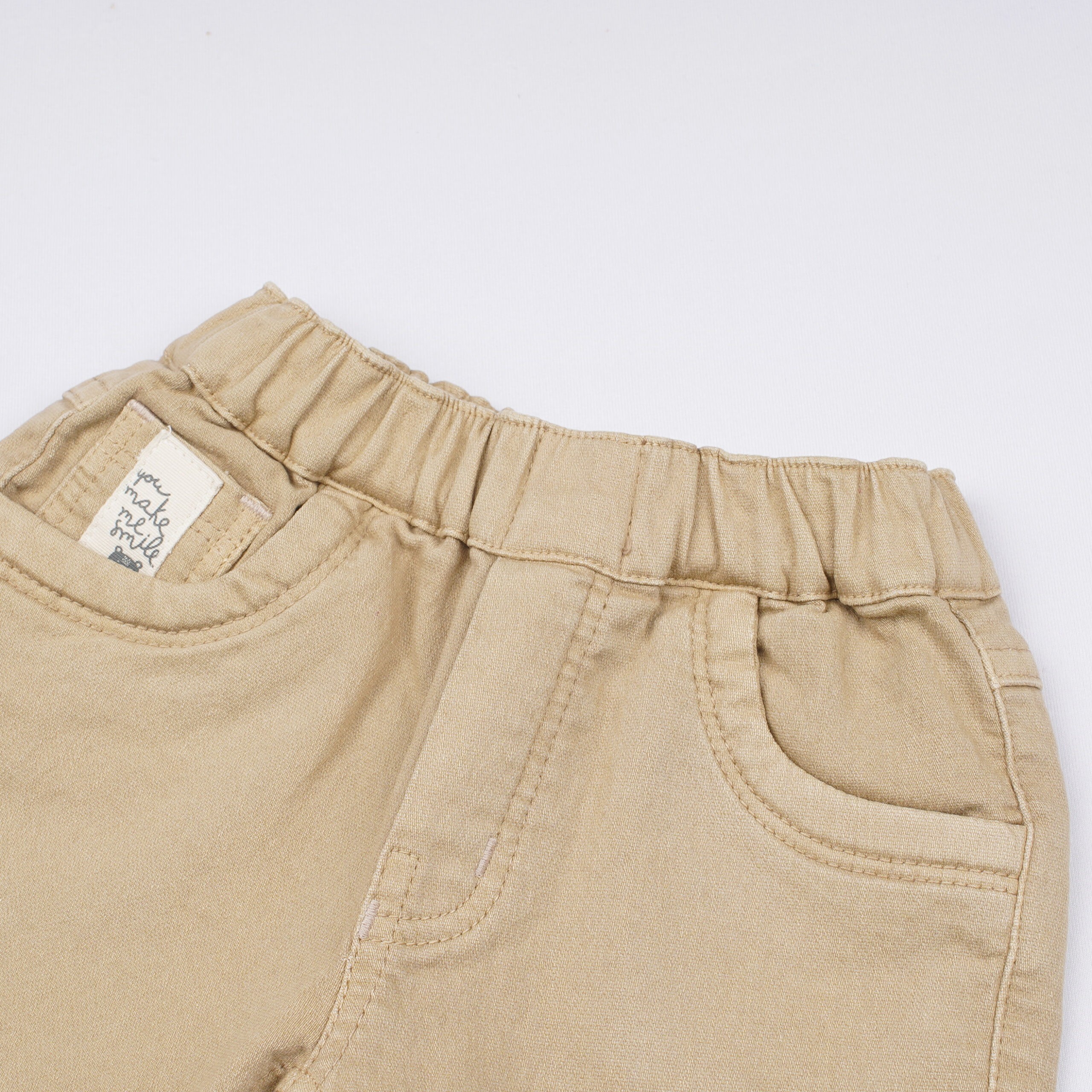 Little Kangaroos Baby Boys Khaki Elasticated Cotton Shorts