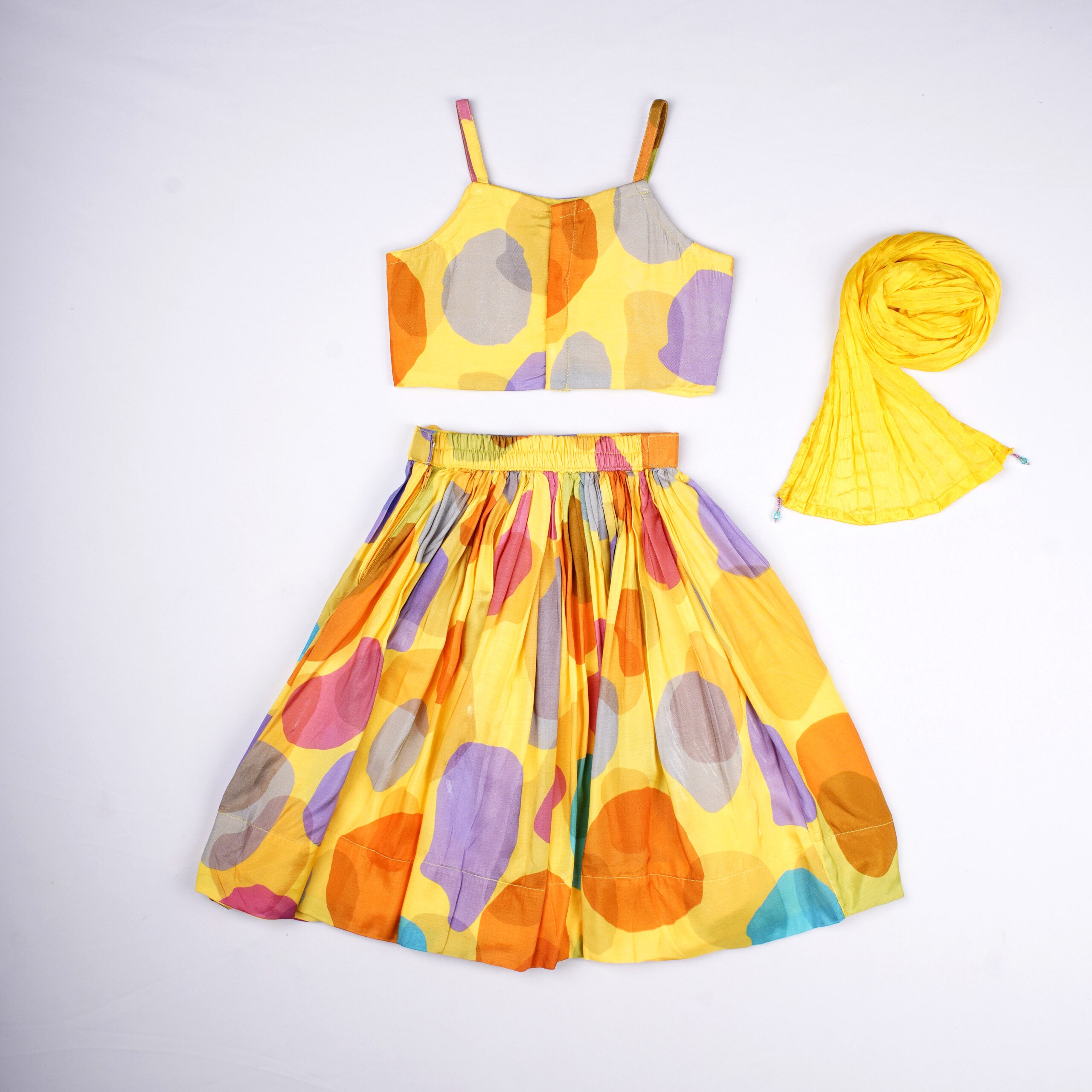 Vibali Sunshine Zigzag Choli with Beaded Tassels
