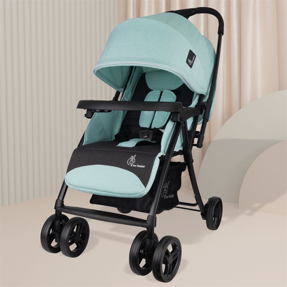 R FOR RABBIT Poppin Joy Stroller Green Black